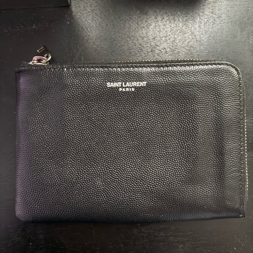 Saint Laurent Logo Zipped Key Pouch